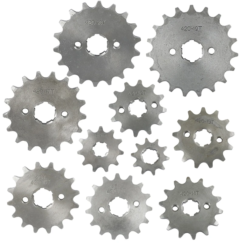 Front Engine Toothed Sprocket 420 &times; 17mm 20mm 10t-19T With Fixed Plate Lock