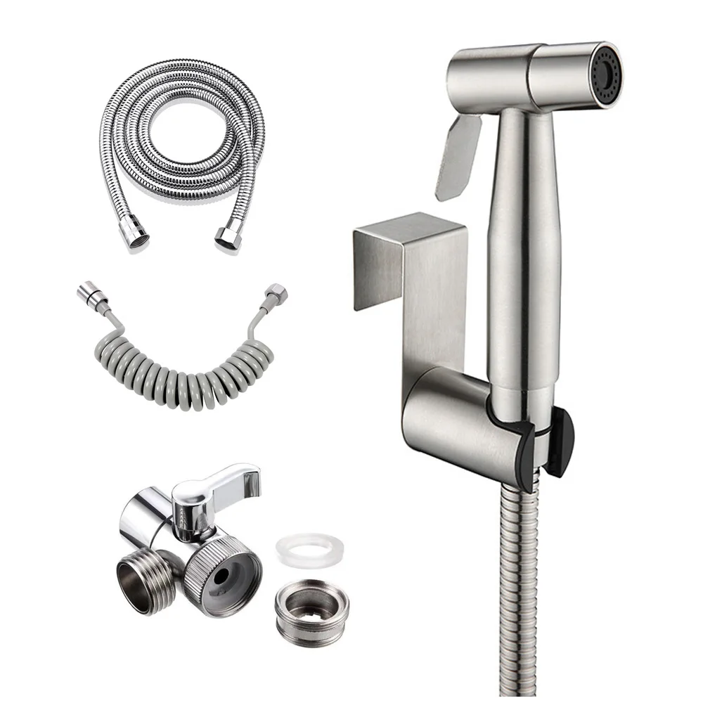

Hand protable Toilet bidet Sprayer Gun holder Stainless Steel Handheld Bidet Faucet home Bathroom Shower Head hose Self Cleaning