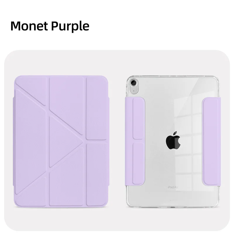 Transparent Magnetic Detachable Case with Multi-Angle Stand and Auto Wake/Sleep Functionality