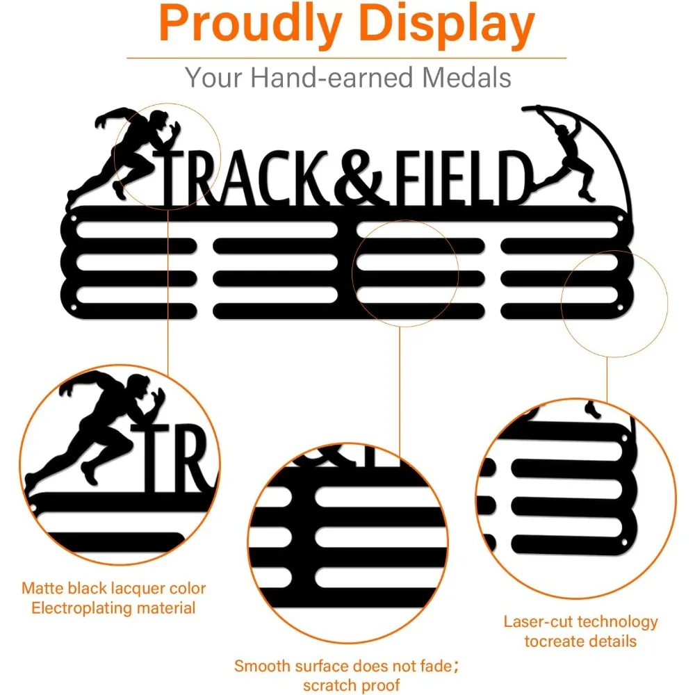 Male Track and Field Medal Hanger Display for 60+ Medals