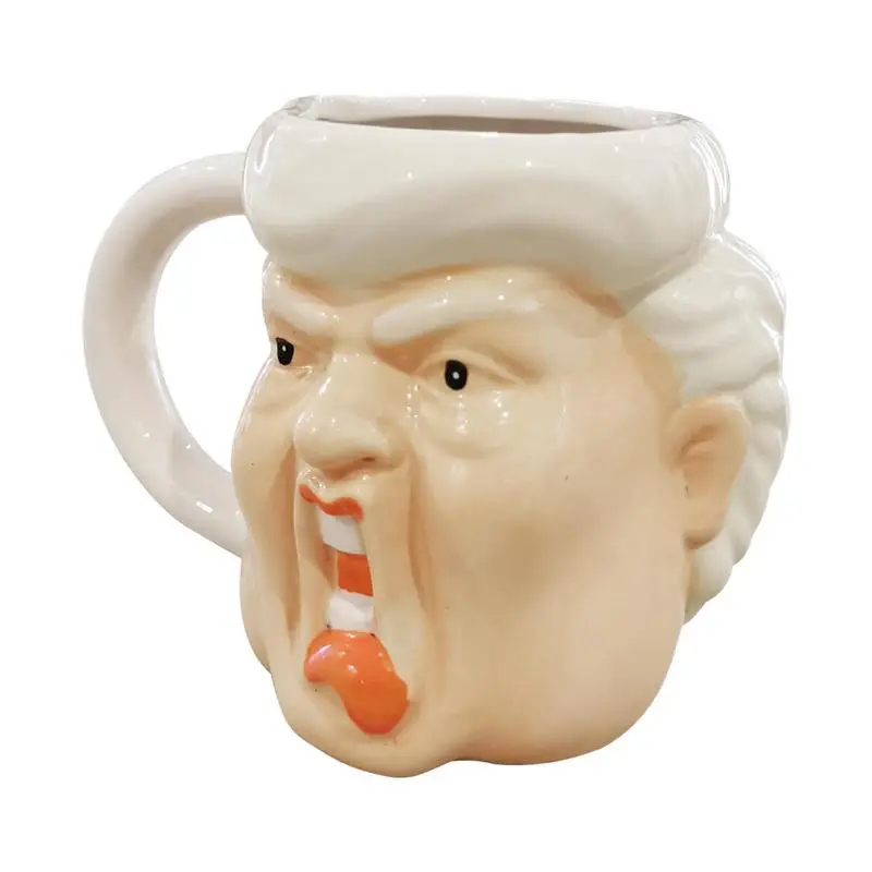 

350ml Beer Mug Trump Coffee Mug Ceramic Coffee Cups With 3D Trump Statue Novelty Strange Milk Juice Tea Cup For Home Travel Use