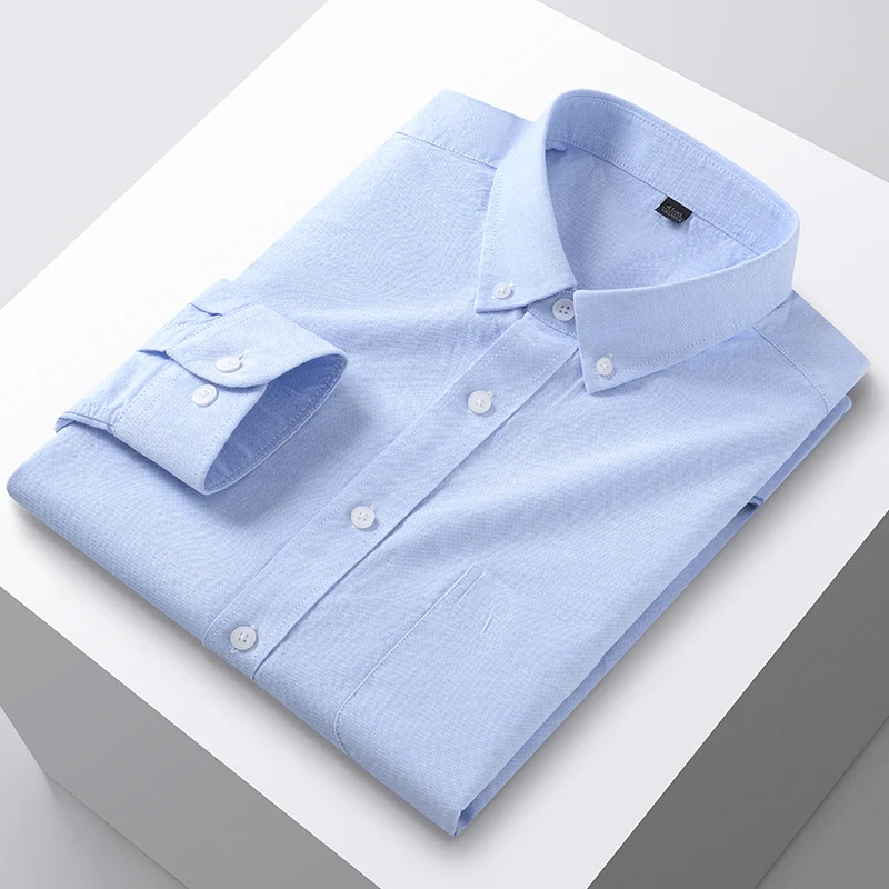 Cotton Men Casual Long Sleeve Shirt Spring Autumn 5XL