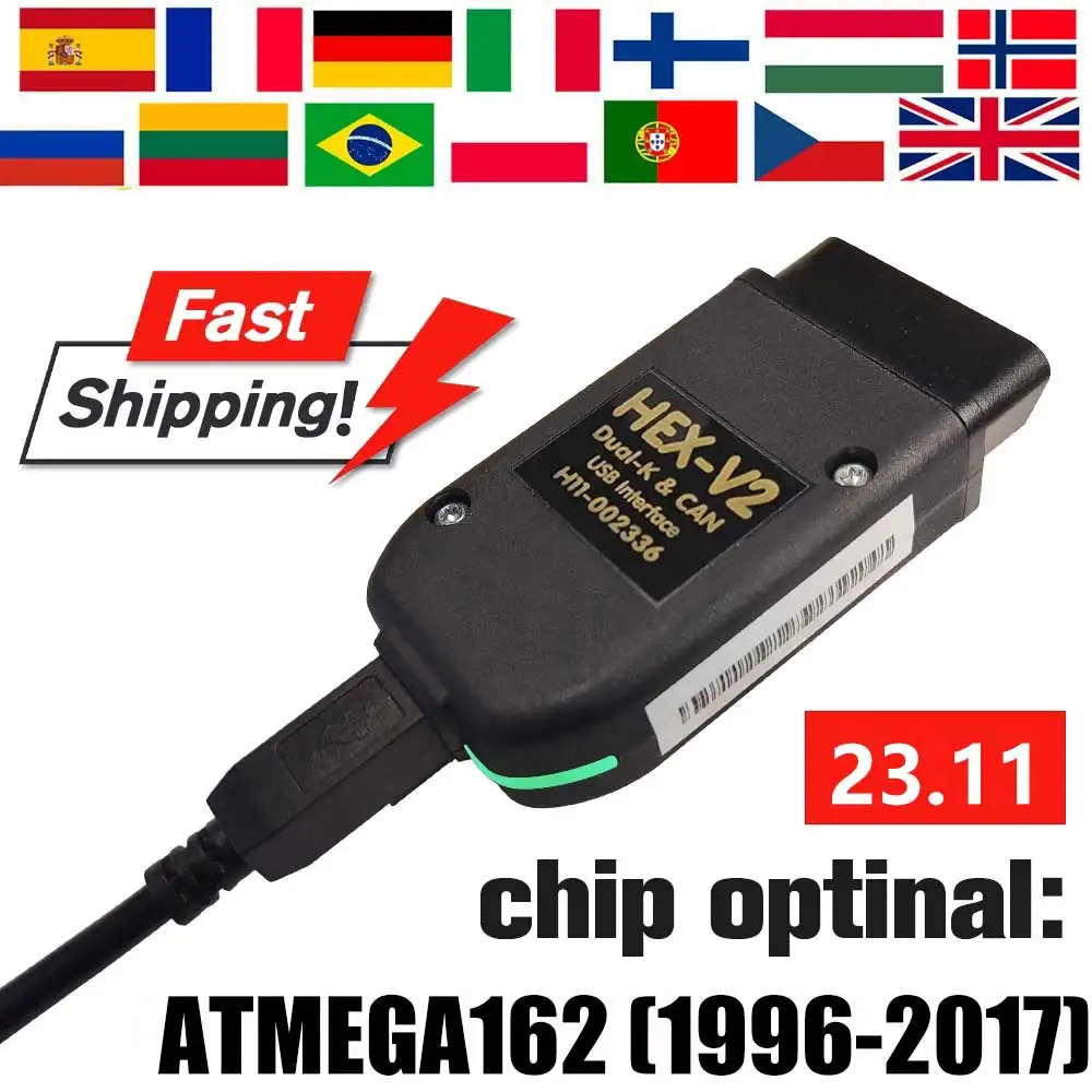 Vag Atmega162 Vag Com 23.11 Unlimited Vins Per Auto Hex V2 Vagcom 23.11 Vcds Scanner Interfaccia Usb Online Per Vw Audi Skoda Seat