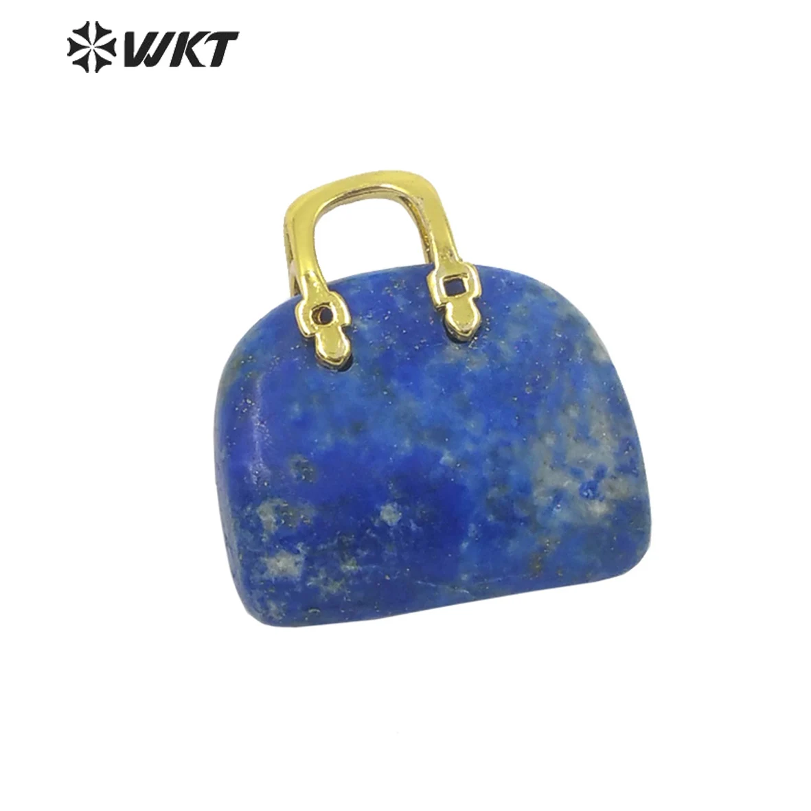 

WT-P1780 WKT Beautiful Natural Stone Pendant Tote Bag Shaped Pendant Gold and Silver Can Be Made into Necklace Earrings