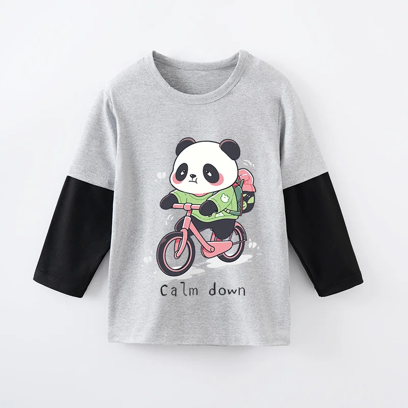 Spring And Autumn Children's Clothing Boys And Girls Cartoon Long Sleeve Casual Hoodie Comfortable Round Neck Baby T-Shirt