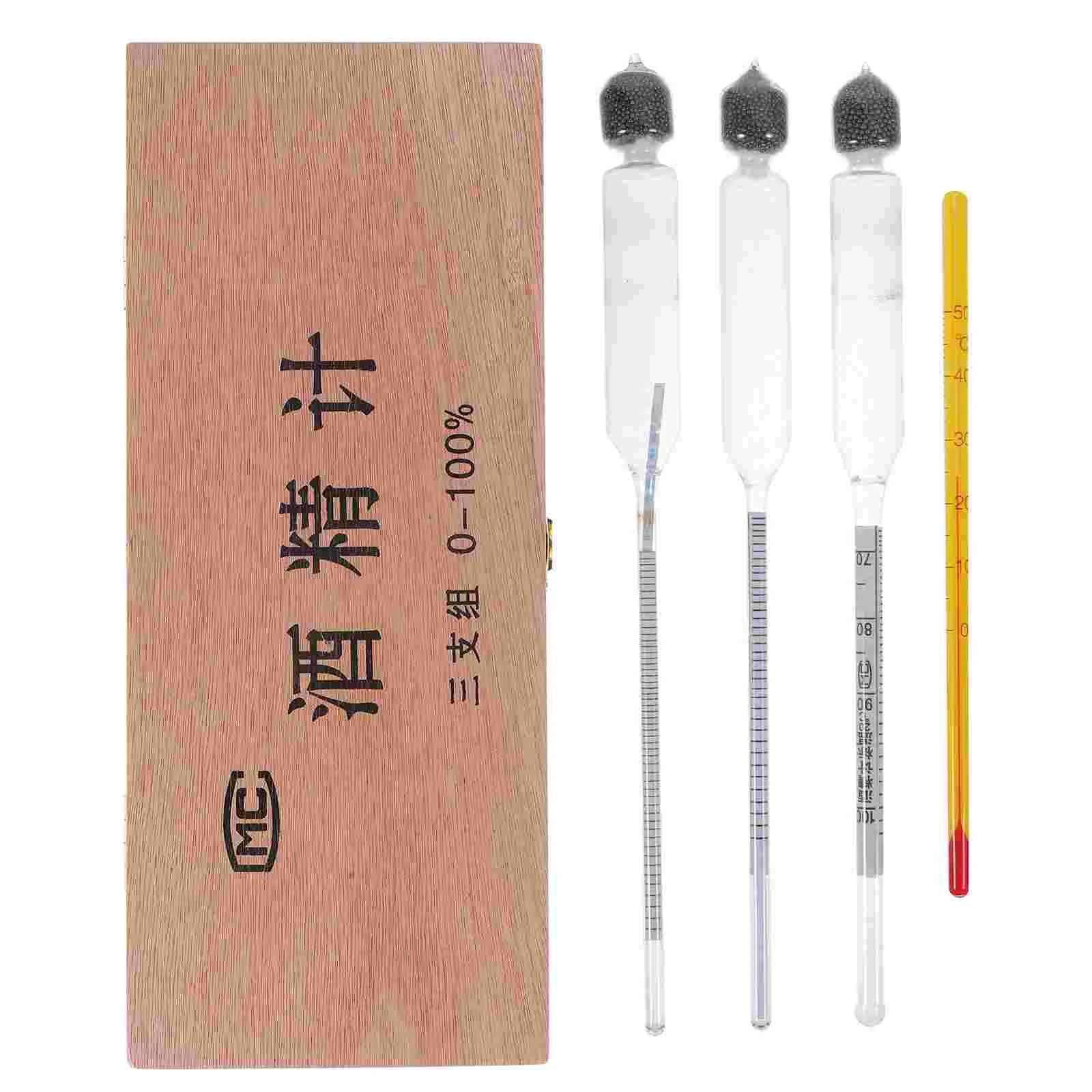 Alcohol Meter Brewing Kit Glass Hydrometer Paper Tester Thermometer alcohol tester