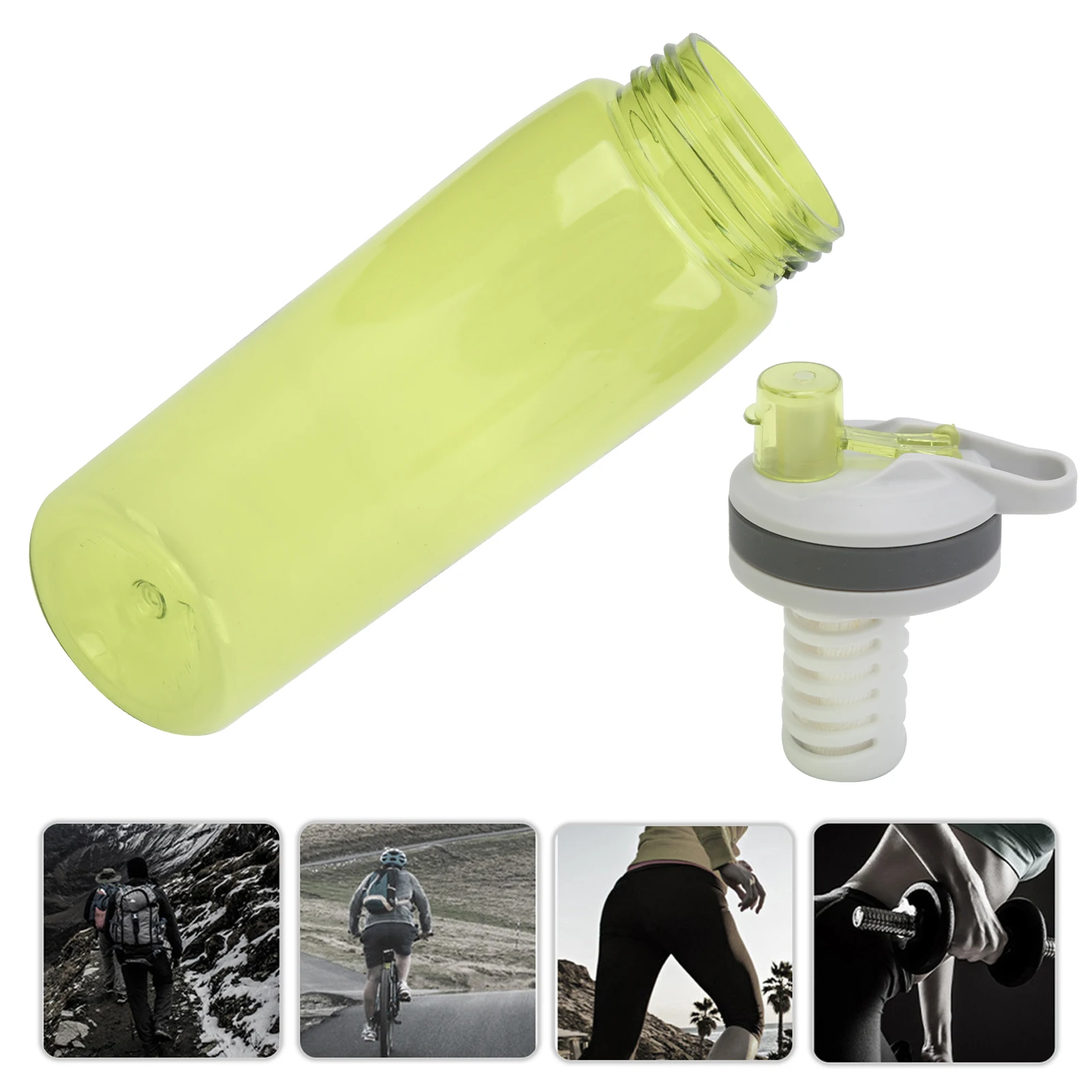 Портативная бутылка для воды с фильтром 770 мл, уличный очиститель воды с карабином для кемпинга, походов, экстренных случаев