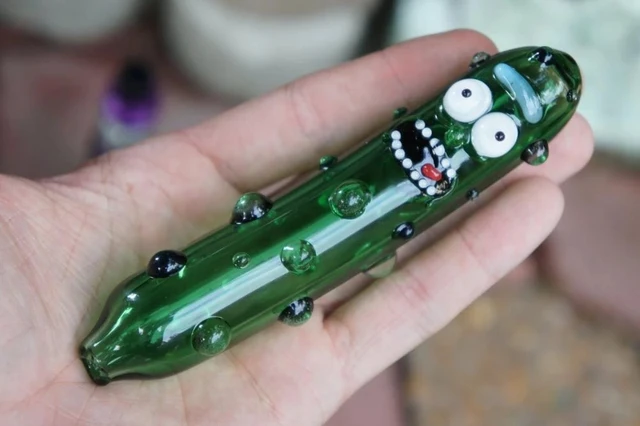 4.8 inch Pickle Rick Handmade Pipe 6