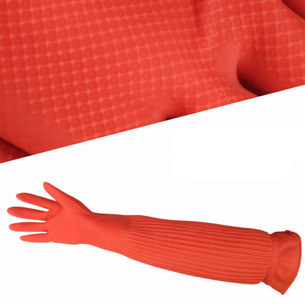 45/56cm Latex Long Gloves Aquarium Fish Tank Industrial Thick Protective Gauntlets Waterproof Rubber Dishwashing Gloves dishwashing gloves,safety gloves,protective gloves,cleaning gloves