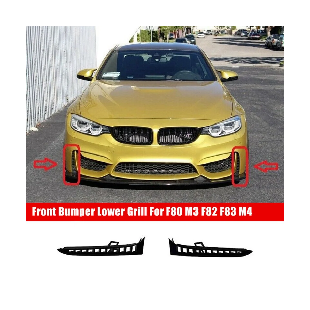

Передний бампер автомобиля, нижний гриль для BMW F80 M3 F82 F83 M4 51118056600, правый