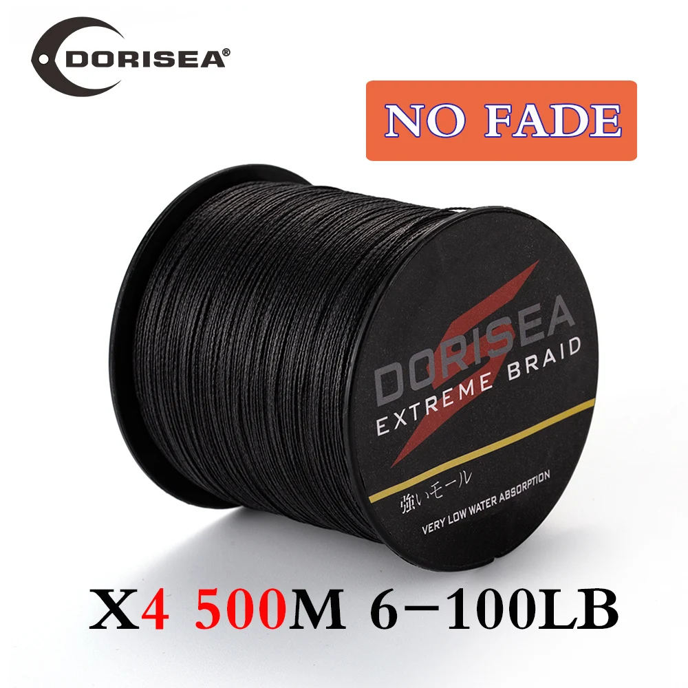 

DORISEA "NO FADE" 4 Strands 500M 6-100LB PE Multifilame Braided Fish Line Wire Rope Carp Fishing Accessory Tackle