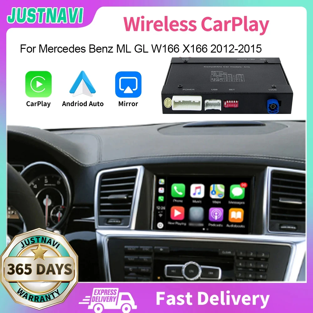 

JUSTNAVI для Mercedes Benz ML GL W166 X166 2012 - 2016 NTG4.5 Linux Беспроводная запись Apple Carplay зеркальная звеньевая коробка