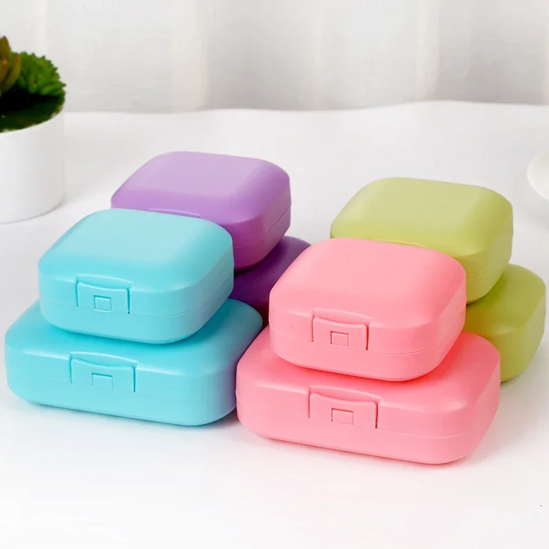 Unique Sealed Soap Box Candy Color Soap Organizer for Travel Bathroom Home Hotel Use  Soap Dish  비누받침