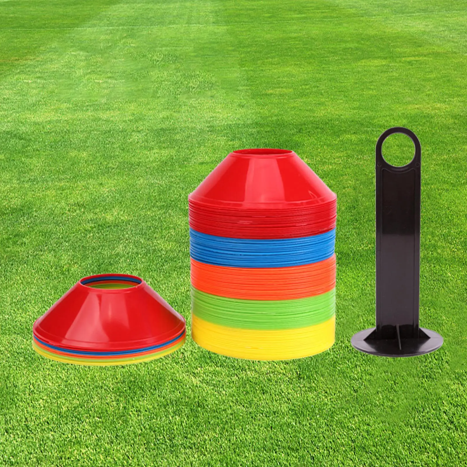 50 Pieces/Set Soccer Cones Lightweight Tray Football Field Marking Agility Soccer Aids for Outdoor Kids Adults Basketball Sports