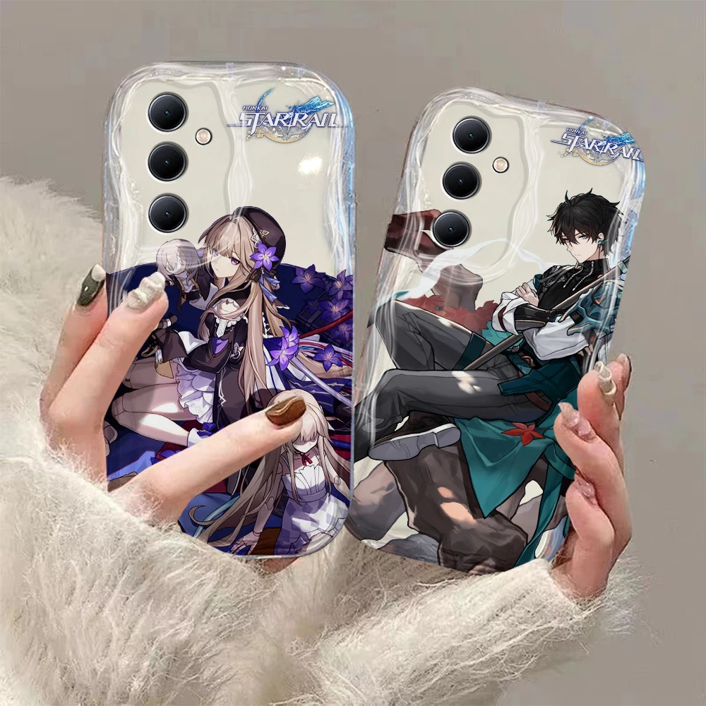 Honkai 스타 레일 블레이드 징 3D 웨이브 휴대폰 케이스, 삼성 갤럭시 S24 S23 S21 S20 FE 플러스 울트라 4G 5G 소프트 실리콘 후면 커버 