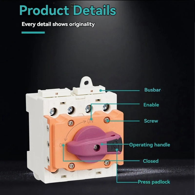 N15R-Solar Isolator Switch PV DC 1200V 32A Solar Rotating Handle Isolator Rotary Switch Disconnector For Solar Device