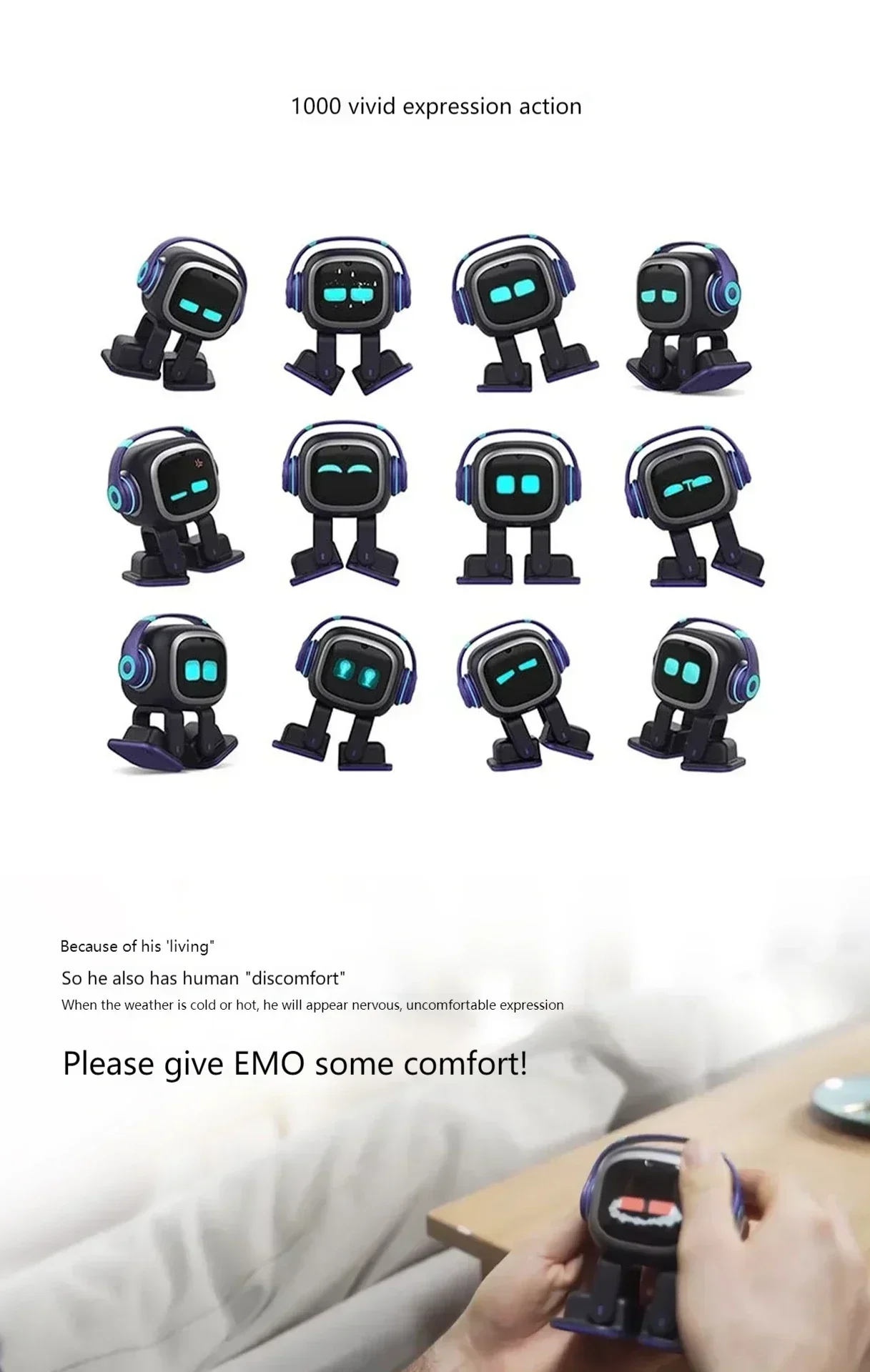 EMO AI Pet Robot Compagnon de bureau interactif et émotionnel AI | Diversi