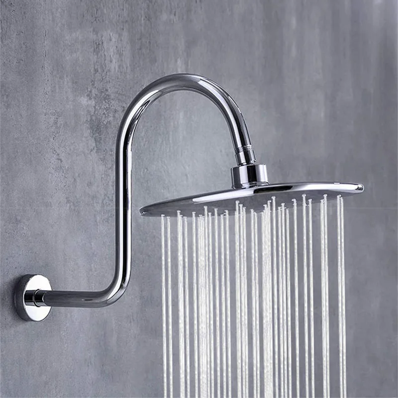 NPTShowerExtensionTubeBlackExtendedWallShowerHeadBracketFixed