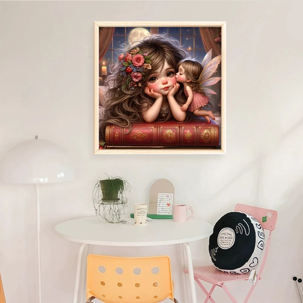 Cross Stitch Kit Full Embroidery Eco-cotton Thread 11CT Printed Girl 40x40cm