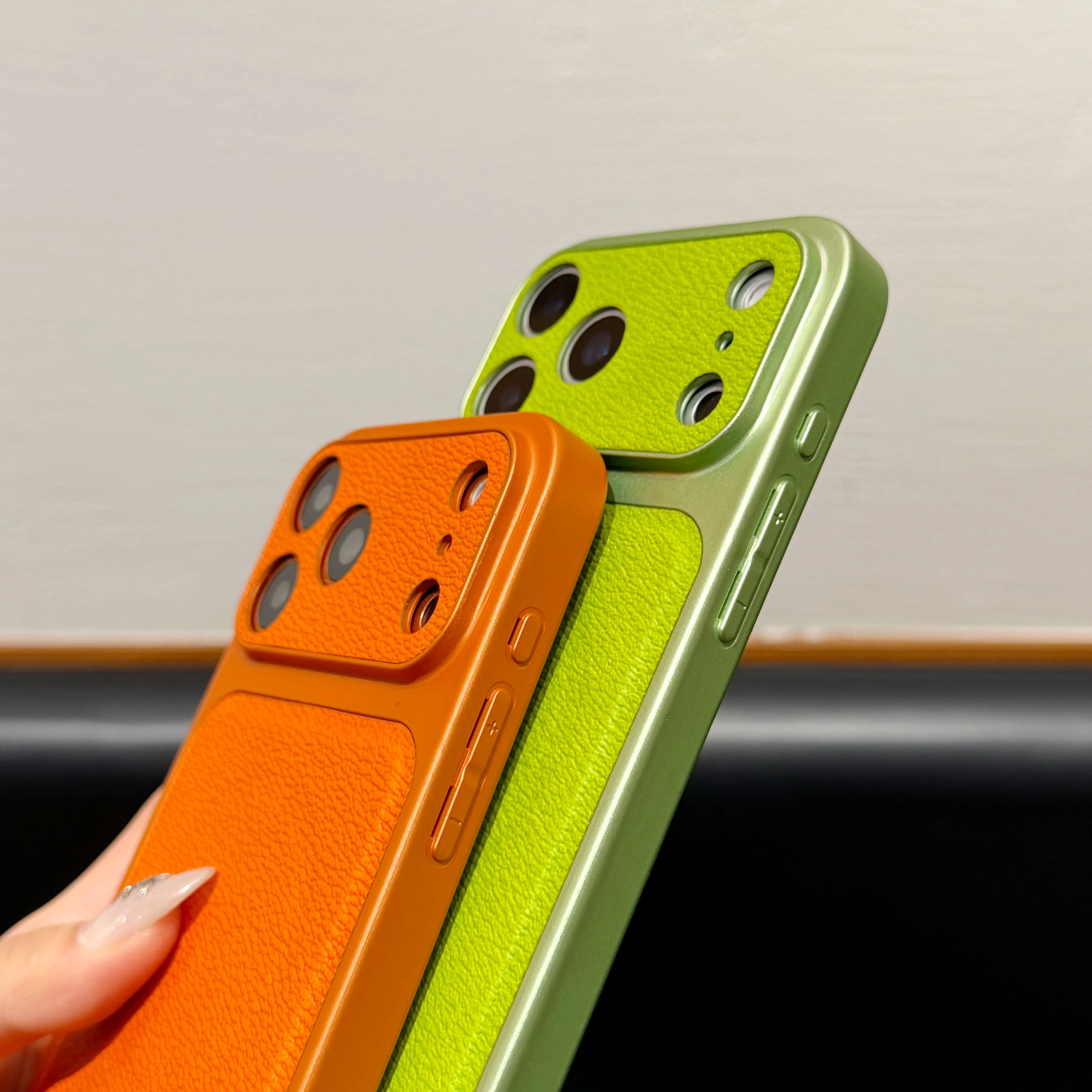 Matte Leather Magnetic Phone Case with Camera Protection and Shockproof Design