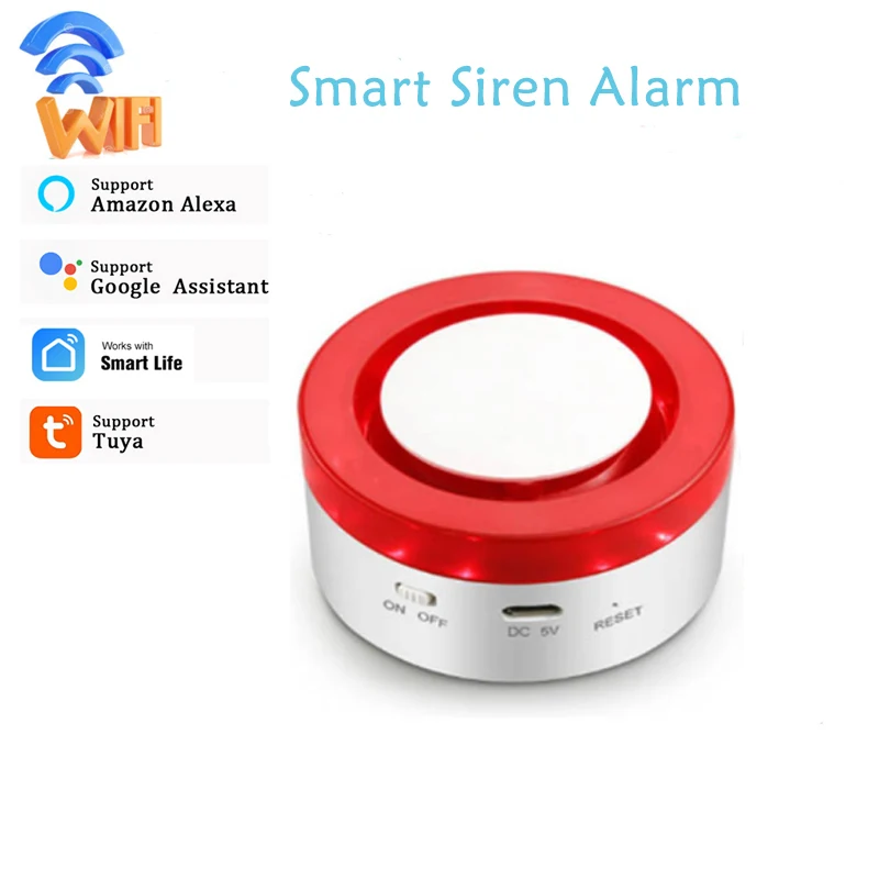 Big Sound Strobe Flash Siren Wireless 433Mhz Home Security Alarm System Host Alexa Google Voice Control WiFi Tuya Smart Gateway