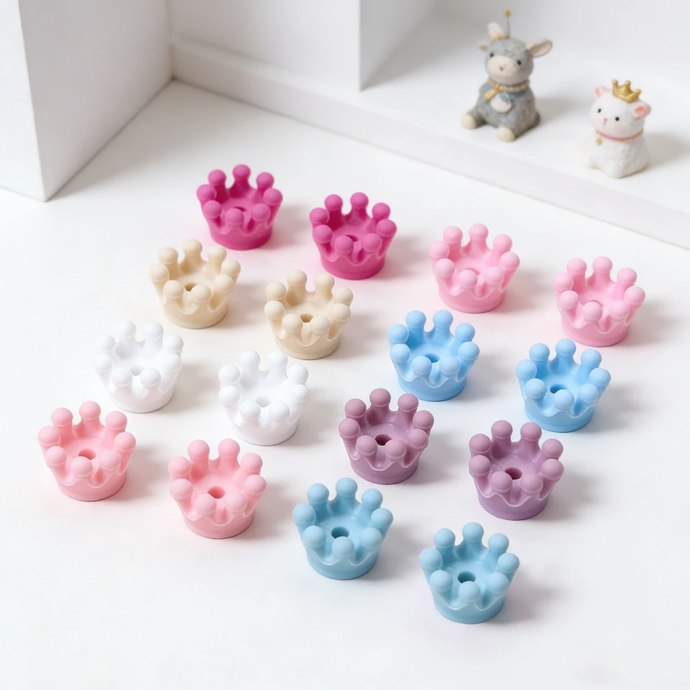 LOFCA 20pcs 부드러운 새로운 실리콘 작은 크라운 초점 치아발육 구슬 세트 DIY 팔찌 목걸이 쥬얼리 공예 액세서리