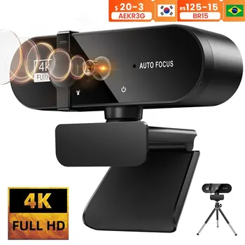 4K & 2K Full HD Webcam with Microphone | 1080P Mini USB Camera for PC & Laptop