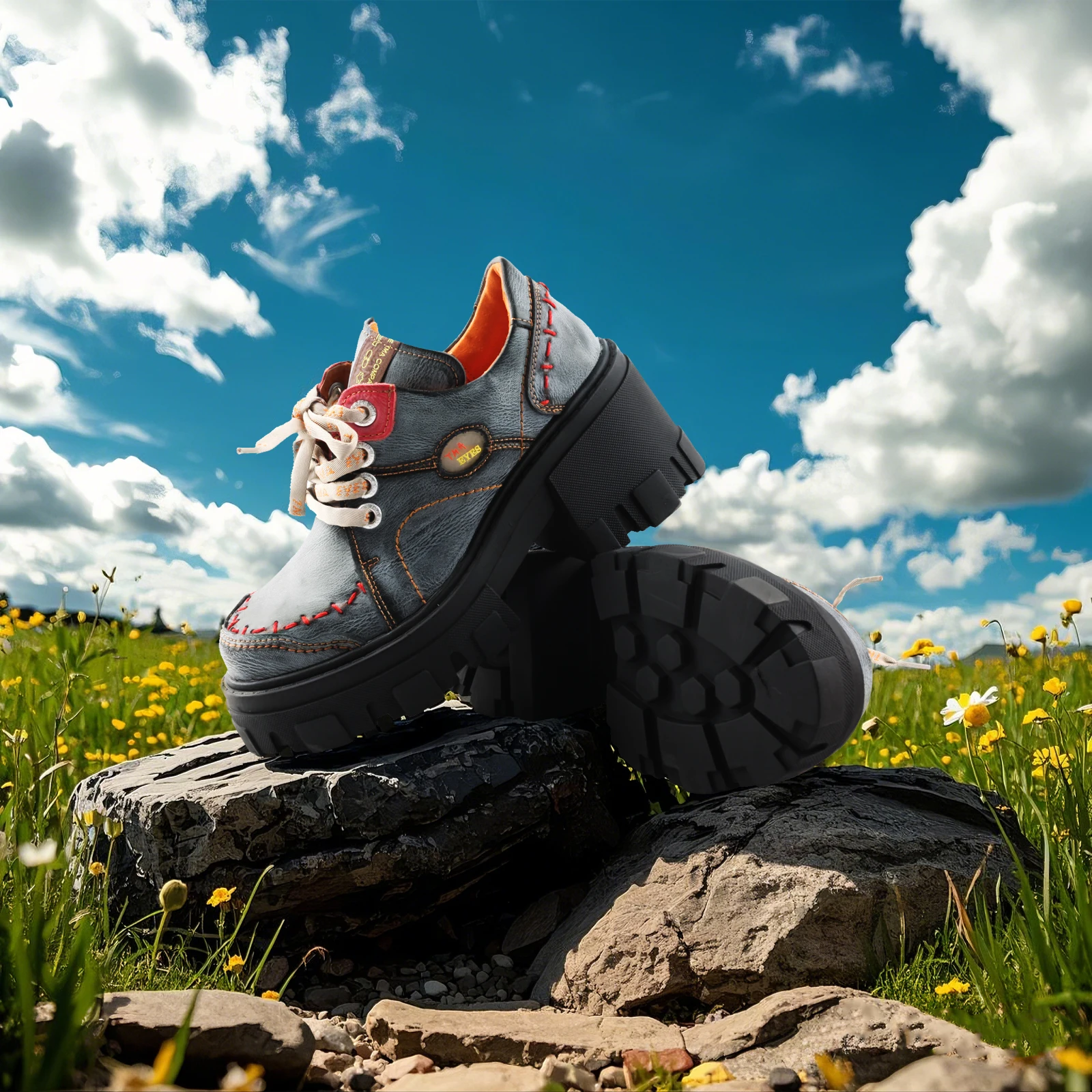 TMA EYES Solid Leather Shoes for Women, Light Sole, High Heels, Versatile, Height Increasing, Brand