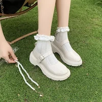 Women's Luxury Beaded Mary Jane Leather Shoes Spring/Autumn Fashion Comfortable Elegant Flat Black Walking Shoes Zapatos Mujer - Image 2
