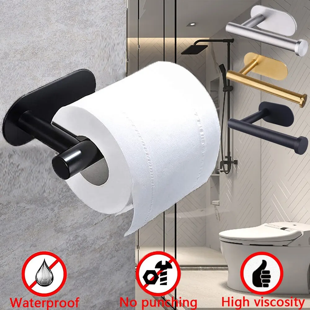 Punch-free Paper Towel Holder Plastic Self Adhesive Kitchen Under Cabinet Roll  Rack White Bathroom Wall-mounted Tissue Hanger - AliExpress