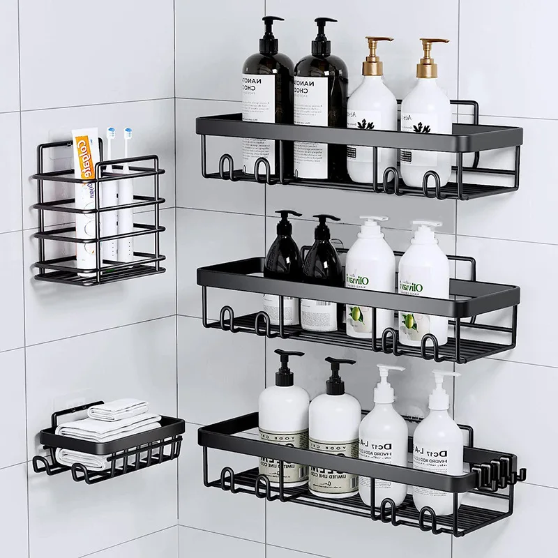 

Cross border bathroom storage rack, non perforated wall mounted bathroom storage rack, soap and toiletries, bathroom rack