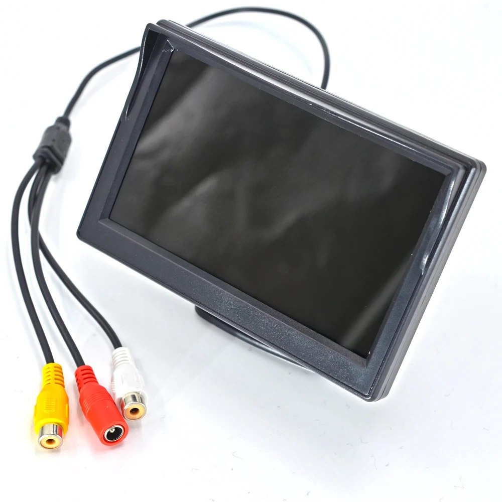 5 Inch Car Monitor TFT LCD Digital 800*480 16:9 Screen 2 Way Video Input or Wireless Reverse Rear View Camera Parking