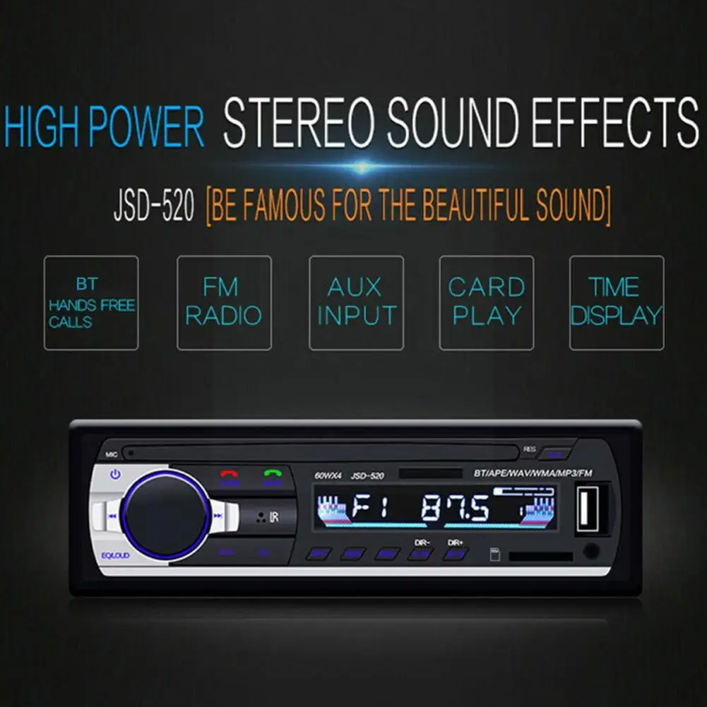 Car Mp3 Radio Player Stereo 60Wx4 12v/24v Car Truck Dash AUX In Radio Audio Music Usb/Tf/Fm/Aux Input Bluetooth M8J9 car mp3 player