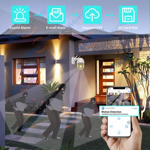 5MP 보안 보호 무선 4G SIM 카드 카메라, 야외 PTZ WIFI 비디오 감시 Onvif IR 나이트 비전 30M 2.5 인치 Camhi 4