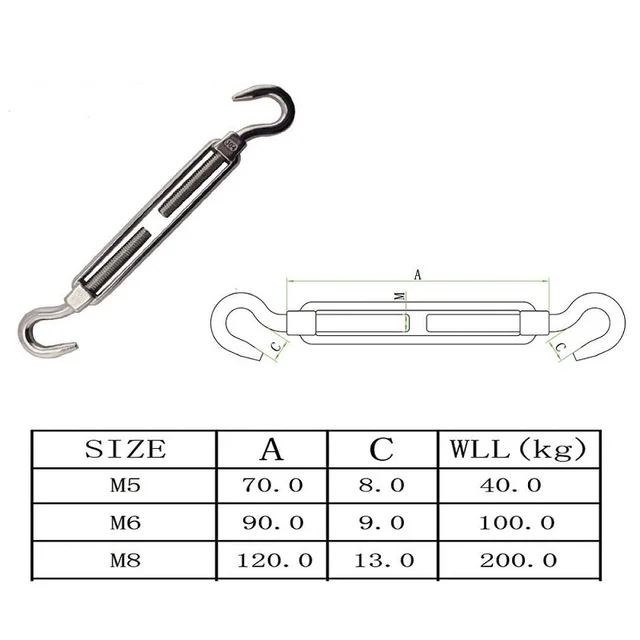 Shade Sail Hardware Kit A Háromszög Téglalaphoz Sun Telepítés 304 Fokozatú Rozsdamentes Kert Szabadban - Image 3