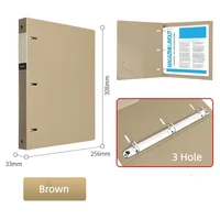 3 Hole Ring Binders File Folder Loose-leaf Binder Morandi Color Waterproof Document A4 Paper Storage 5