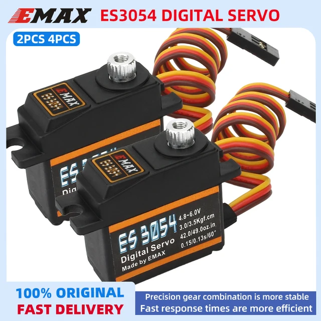 2/4PCS EMAX ES3054 Digital Servo 17g 3.5kg 0.13sec 23T Metal Gear 4.8-6V For RC Airplane Fixed Wing Original 1