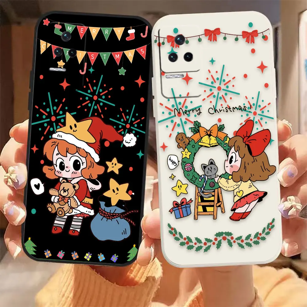 

Merry Christmas Girl Phone Case For Redmi K60E K60 K50 K40S K40 K30 K20 12C 10C 9A 9 8 10X 10A 10 Pro 4G 5G Gaming Case Fundas