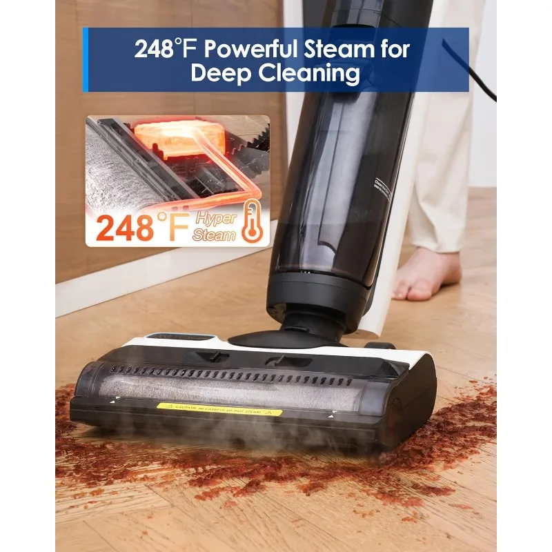 Tineco iFLOOR 5 Steam Wet Dry Vacuum All-in-one, Steam Mop Hardwood Floor Cleaner Great for Sticky Messes, 248℉ High-temp 3