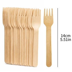 Eco - Friendly Biodegradable Wooden Utensil Set - 100pcs (Fork)