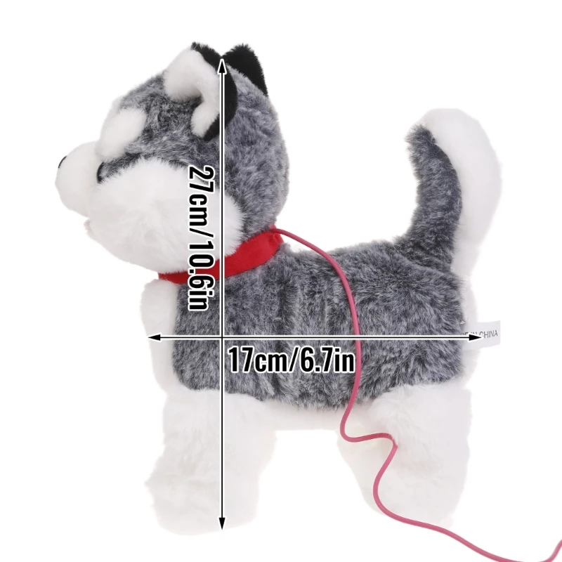 Electric Singing Dog Toy Walking Animal with Leash Rope Talking Puppy Toy Lovely Music Animal Toddler Crawling