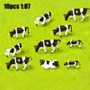 10PCS Realistic 1 87 Scale HO/OO Gauge 00 Black & White Cow Models For Your Model Railway Pack Model DIY Model Accessories 1