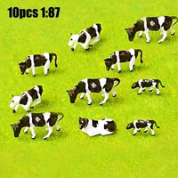10PCS Realistic 1 87 Scale HO/OO Gauge 00 Black & White Cow Models For Your Model Railway Pack Model DIY Model Accessories 1
