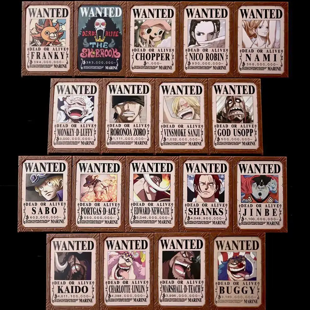 Anime One Piece Wanted Ladro Warrant Nami Monkey D. Luffy Chopper Sanji Figurinepvc Action Figure Modello Da Collezione Toy Opp Bag