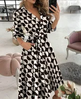 Women Print Dress Sexy V-Neck Bat Sleeve Ruffl Flowers Print Bohemian Beach Sundress Ladies Loose Summer Vacation Mini Dresses - Image 3
