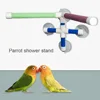 Suction Cups Pet Birds Parrots Bathing Shower Standing Platform Bar Dual Stick Paw Grinding Bracket Station Interesting Perches 5