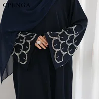 Tenue islamique du moyen-orient pour femmes musulmanes, Robe Abaya de luxe, dubaï, modeste, Cardigan arabe Eid, Robe caftan unie, turquie, 2025 6
