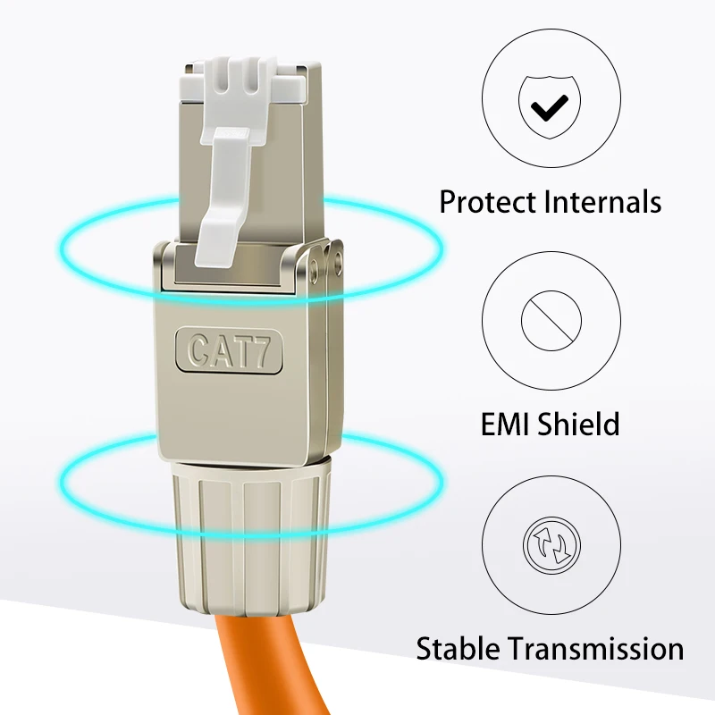 산업용 Cat7 이더넷 케이블 10Gbps 차폐형 EMI 방지 600MHz, 무산소 구리, -40105도 ° C, 공장 자동화 및 기계용