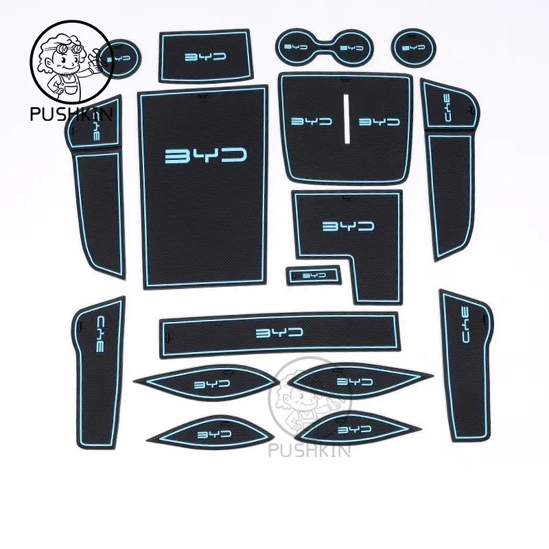FOR BYD Seal U ATTO 4 2023 2024 Rubber Mat Door Groove  Anti-slip Cup Cushion Gate Slot Coaster Dust-proof Car Accessories