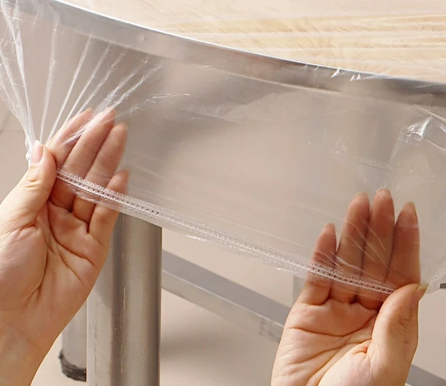 10pcs Fitted Round Tablecloth Transparent Waterproof Oil-Proof Table Cover Protector Cloth Dinning Table Table Covers Home 3